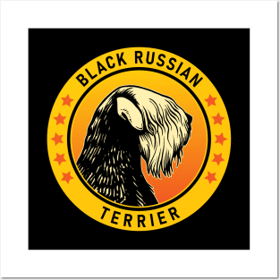 Black Russian Terrier Dog Portrait Posters and Art